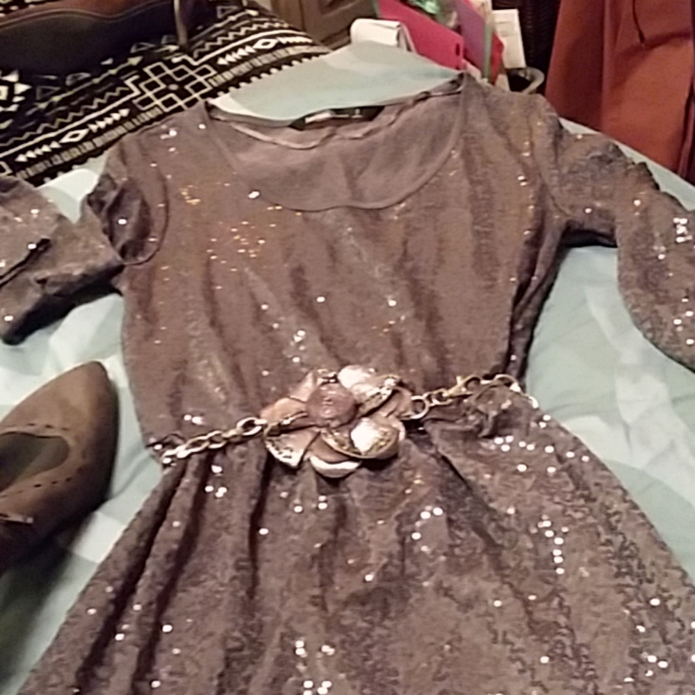 Kensie taupe cocktail dress